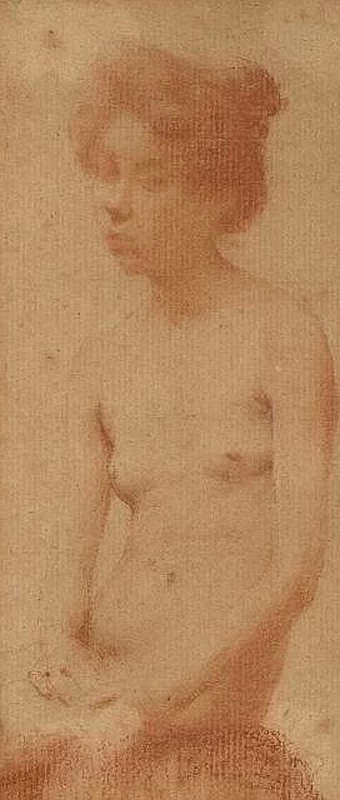 Ragazza nuda seduta